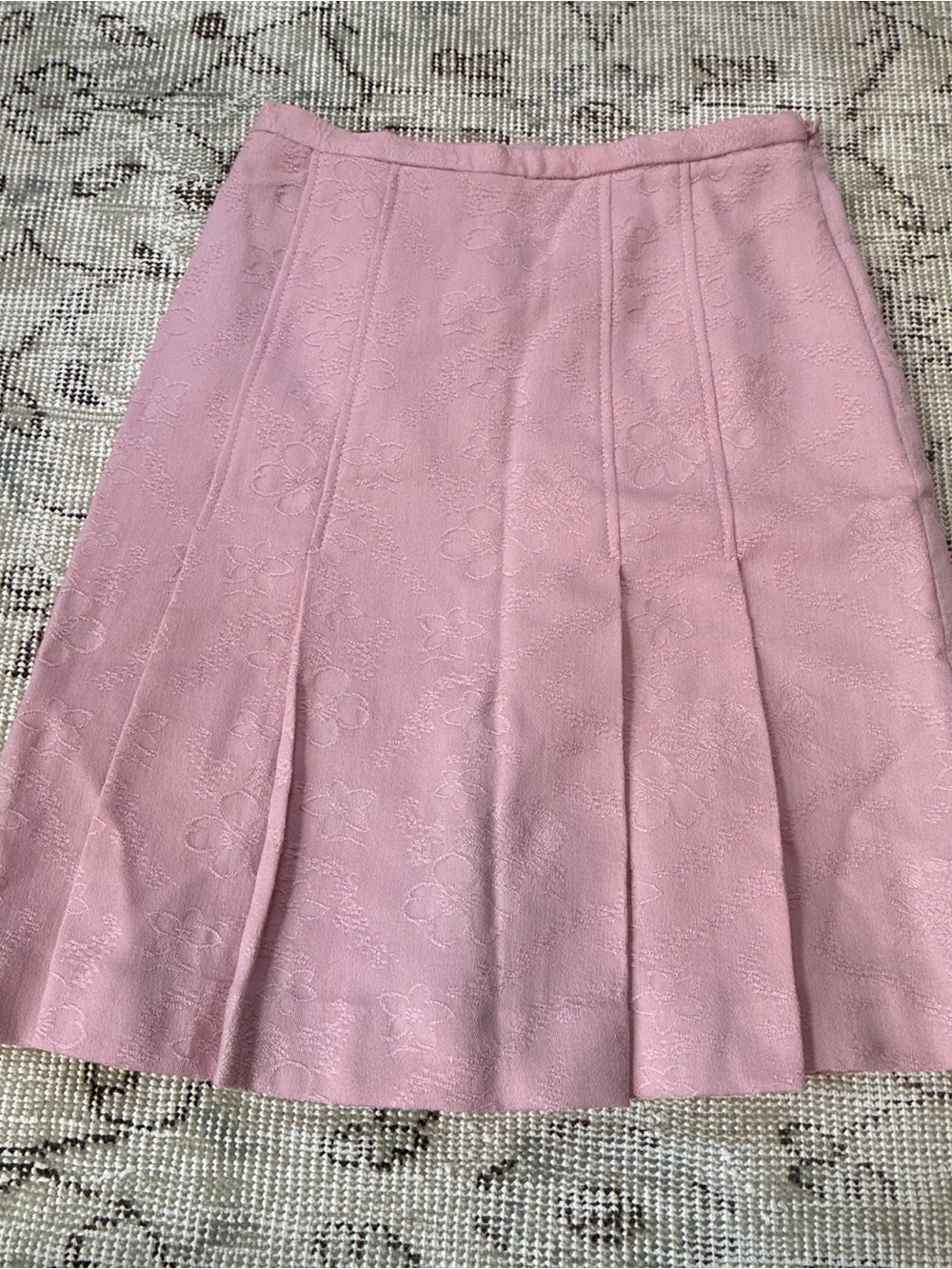 MoschinoCheap and Chic  Pink Floral Jacquard Panel Pencil Skirt